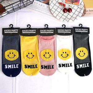 Cartoon Happy Smiley Face Cute Summer Socks Set